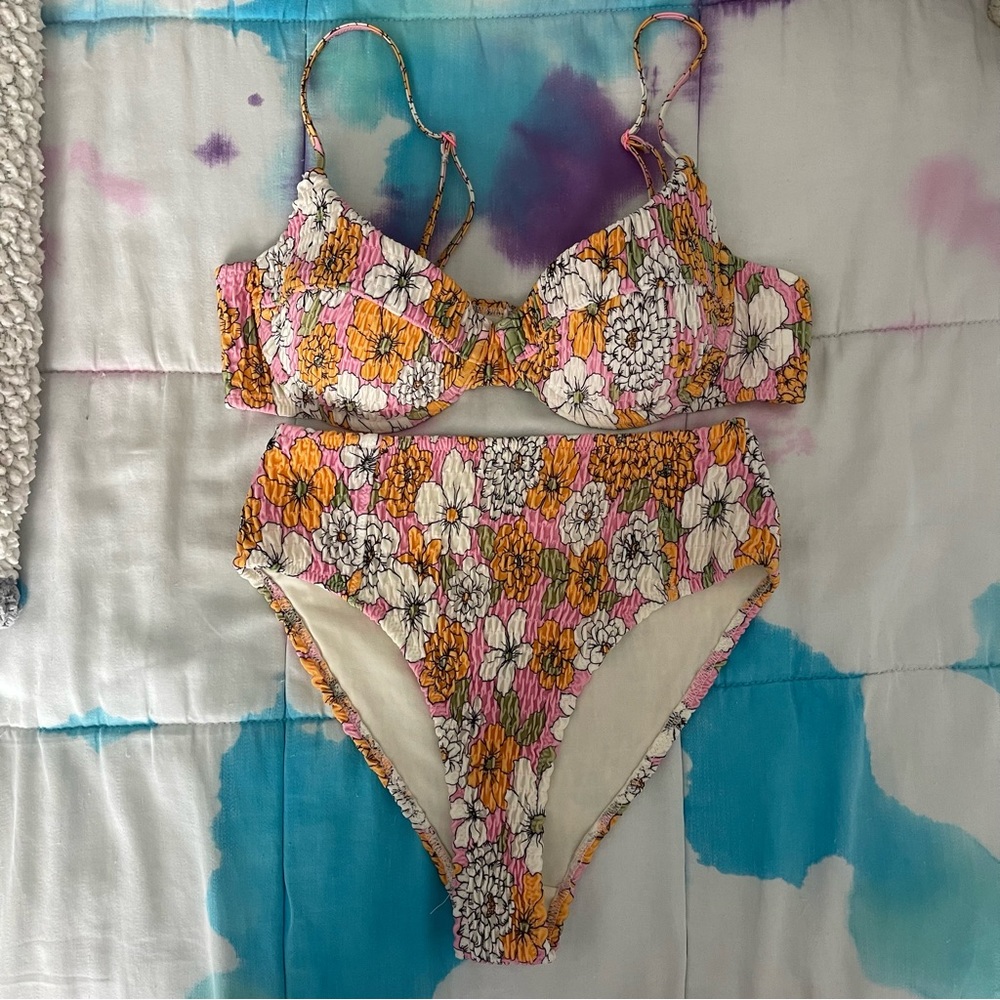 Triangl Swimsuit 70s Floral Highwaisted